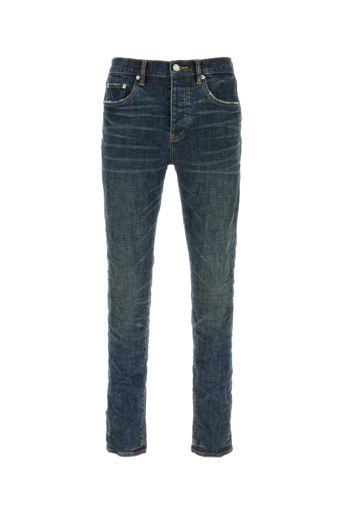 Purple Denim Stone Jeans — Navy
