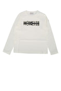 Moncler Jr Logo-Print Long-Sleeve T-Shirt — White