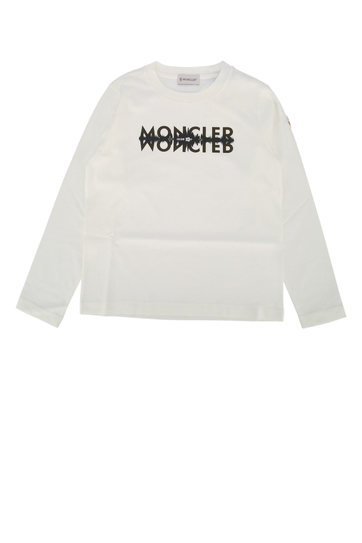 Moncler Jr Logo-Print Long-Sleeve T-Shirt — White