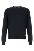 Prada Recycled Silk Crew Neck Sweater — Blue