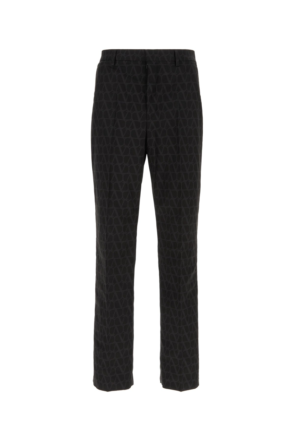 Valentino Garavani Jacquard Polyester Trousers — Black
