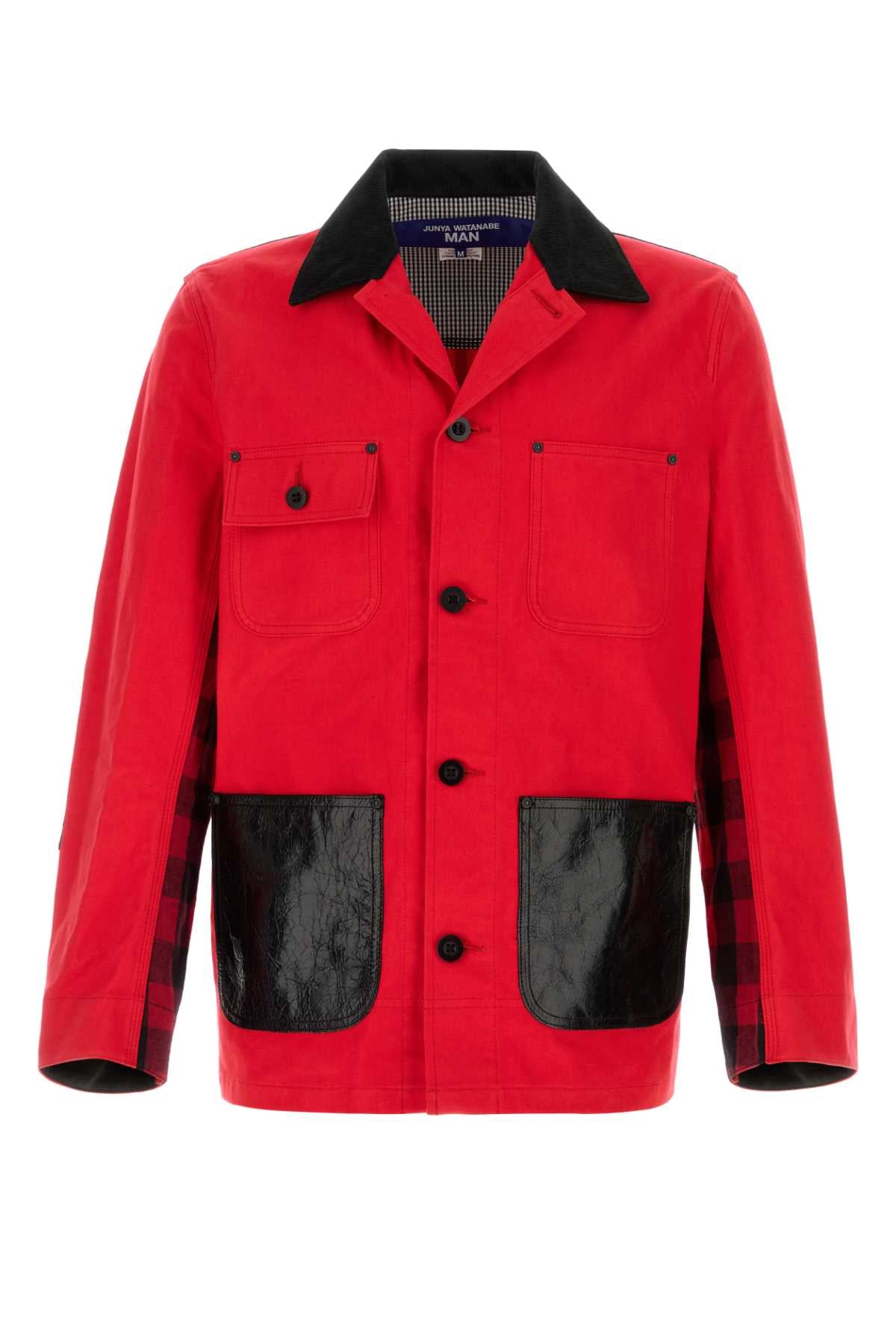 Junya Watanabe Color-Block Cotton Jacket — Red