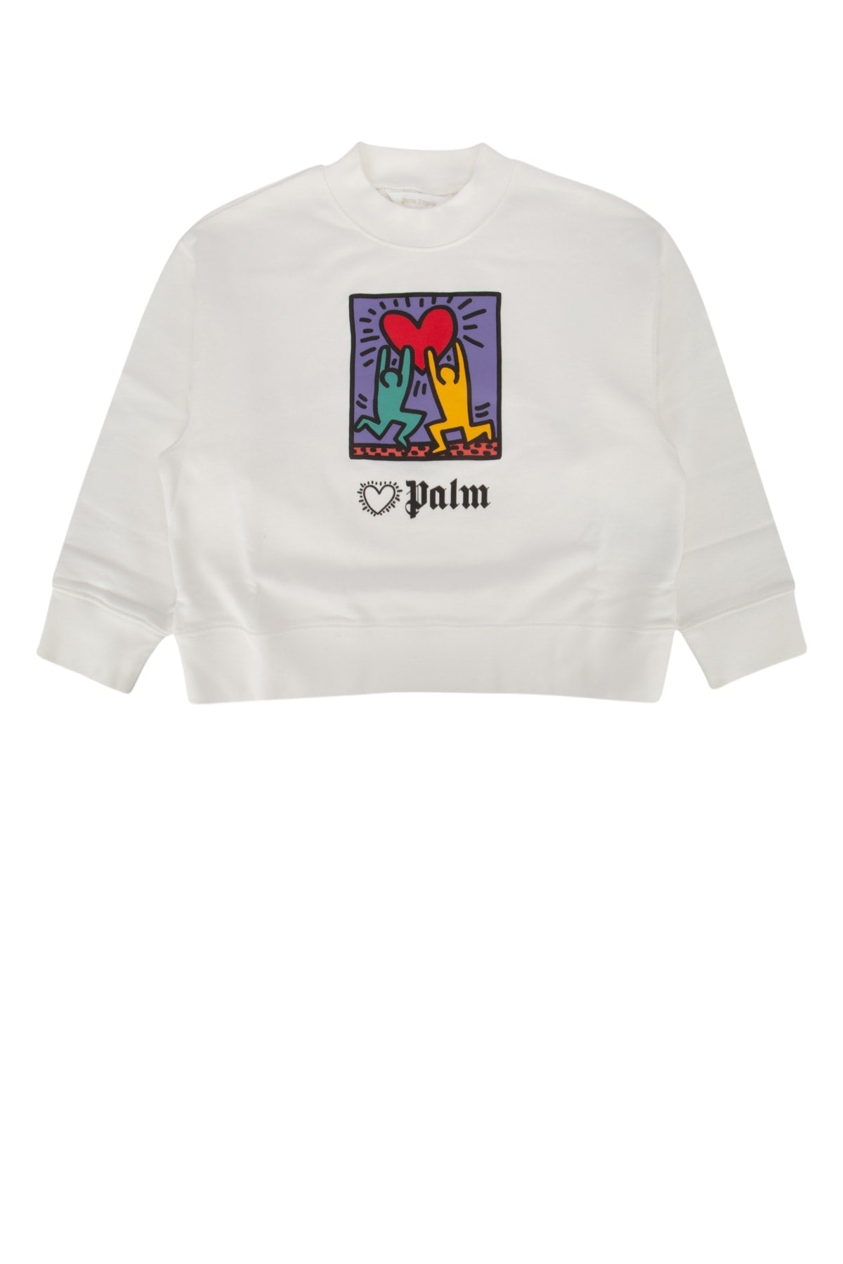 Palm Angels Kids Logo-Graphic Cotton Sweatshirt — White