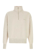 Prada Half-Zip Cotton Sweatshirt — Beige
