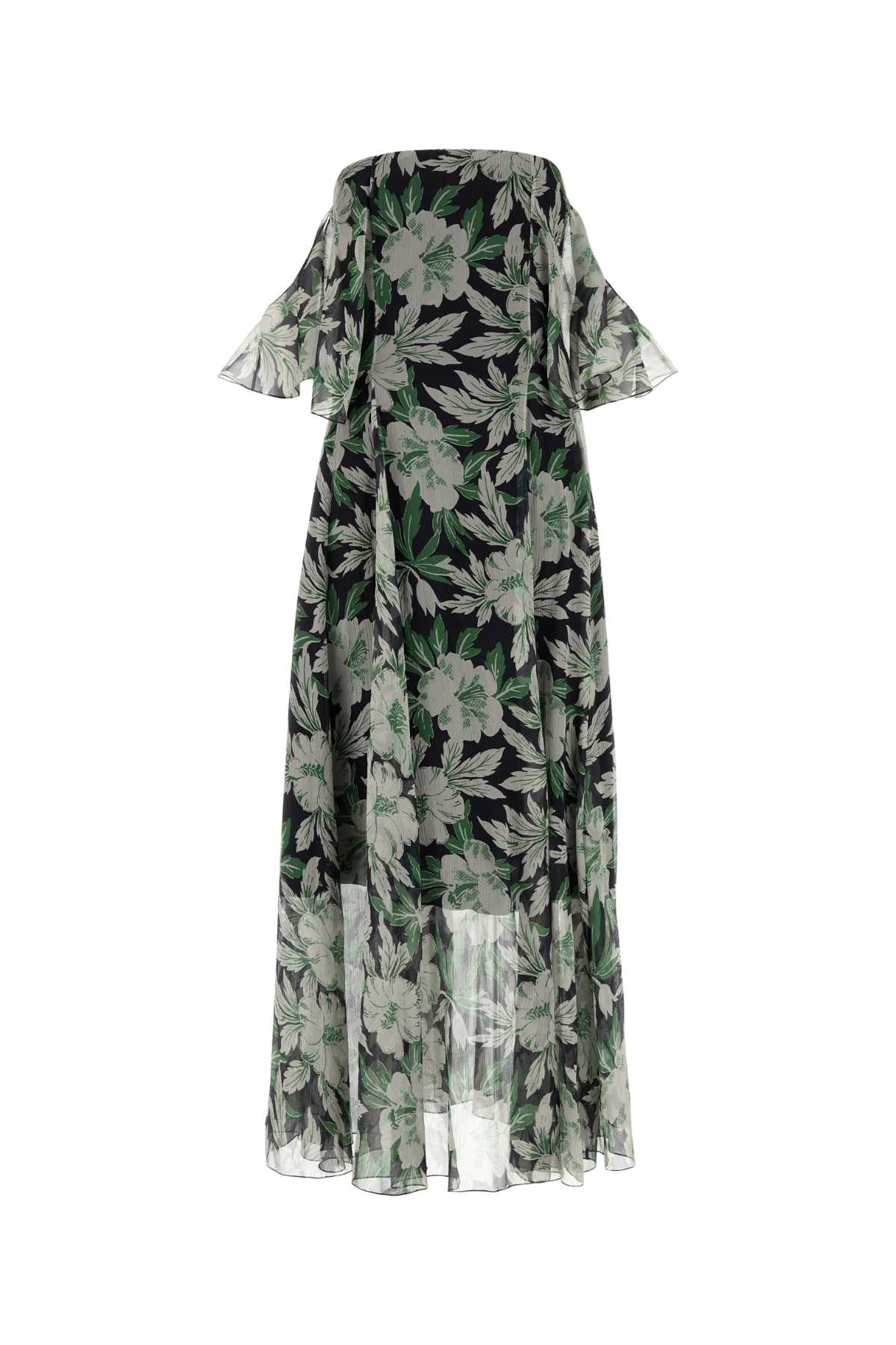 Loewe Floral Printed Silk Dress — Multicolor