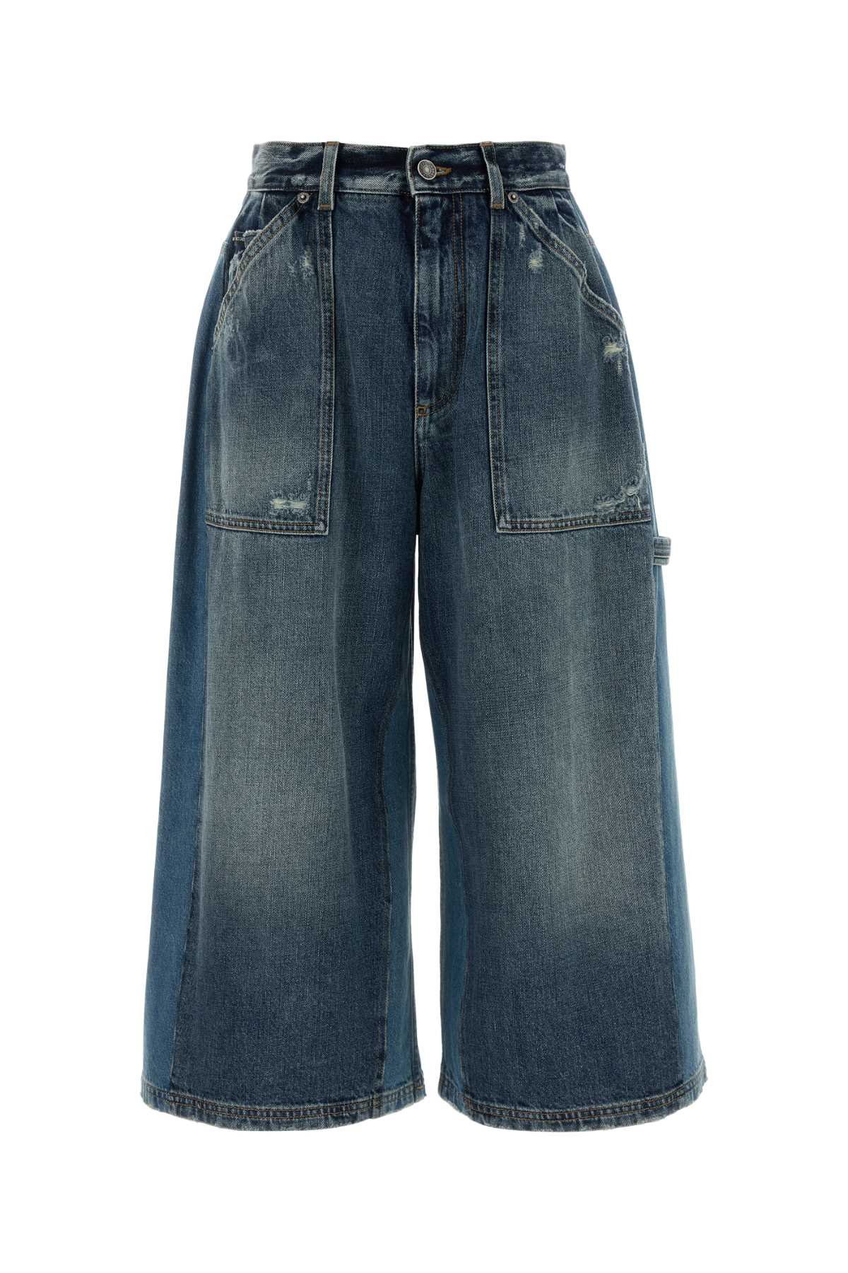 Dolce & Gabbana Wide-Leg Cargo Pocket Jeans — Blue