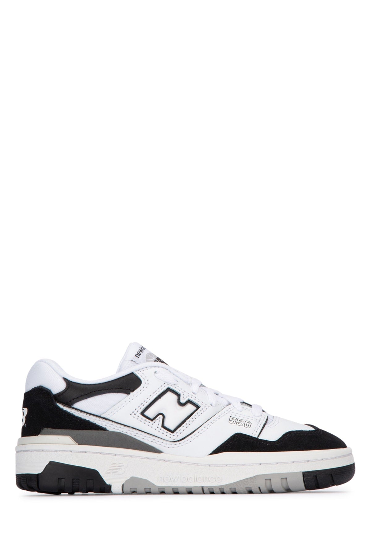 New Balance Leather and Suede Colorblock Sneaker — White
