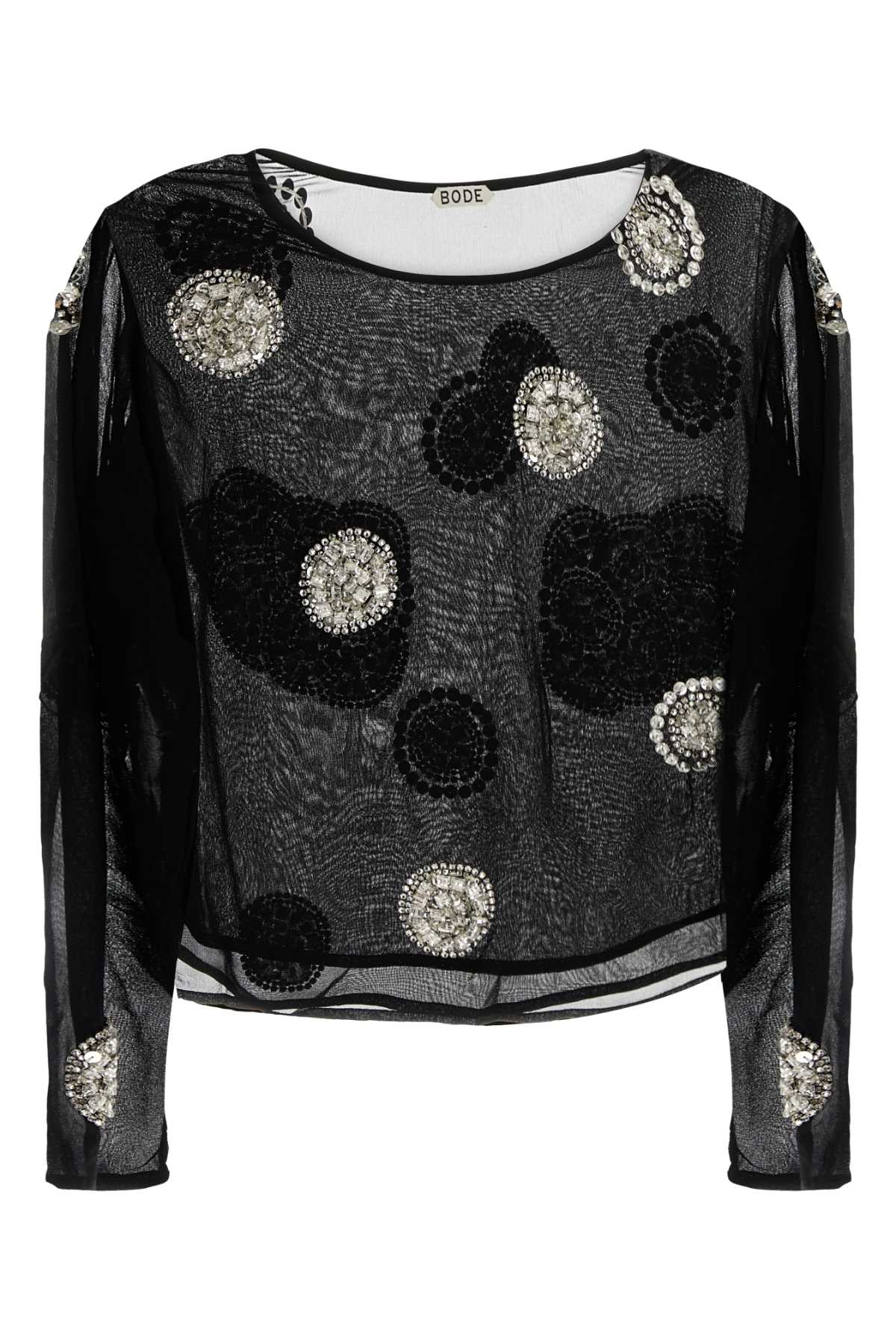Bode Brooch Blouse — Black