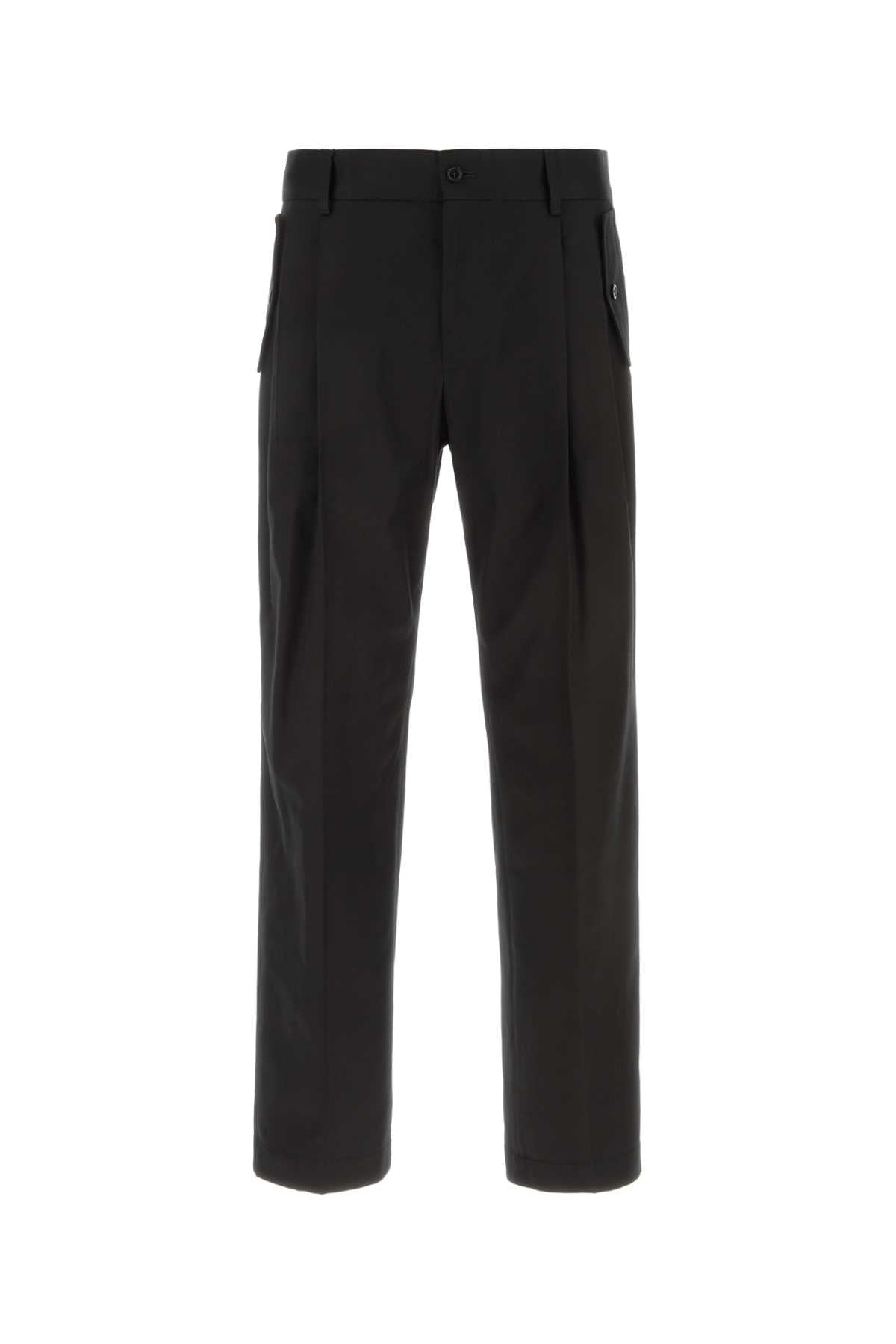 Dolce & Gabbana Stretch Cotton Trousers — Black