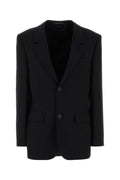 Balenciaga Wool Single-Breasted Blazer — Black