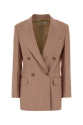 Jacob Cohen Double-Breasted Linen Blend Blazer — Beige