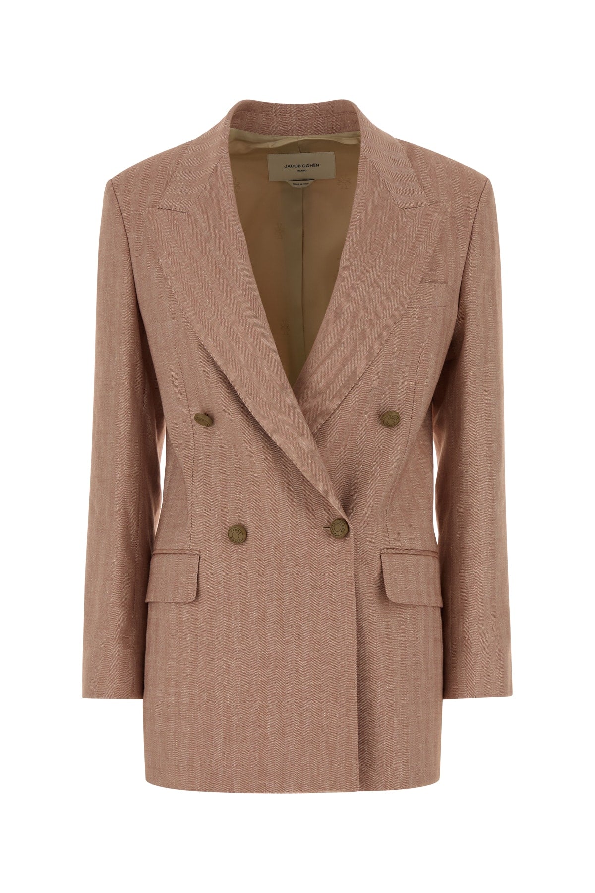 Jacob Cohen Double-Breasted Linen Blend Blazer — Beige