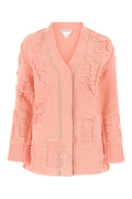 Bottega Veneta Chenille-Textured Cardigan — Pink