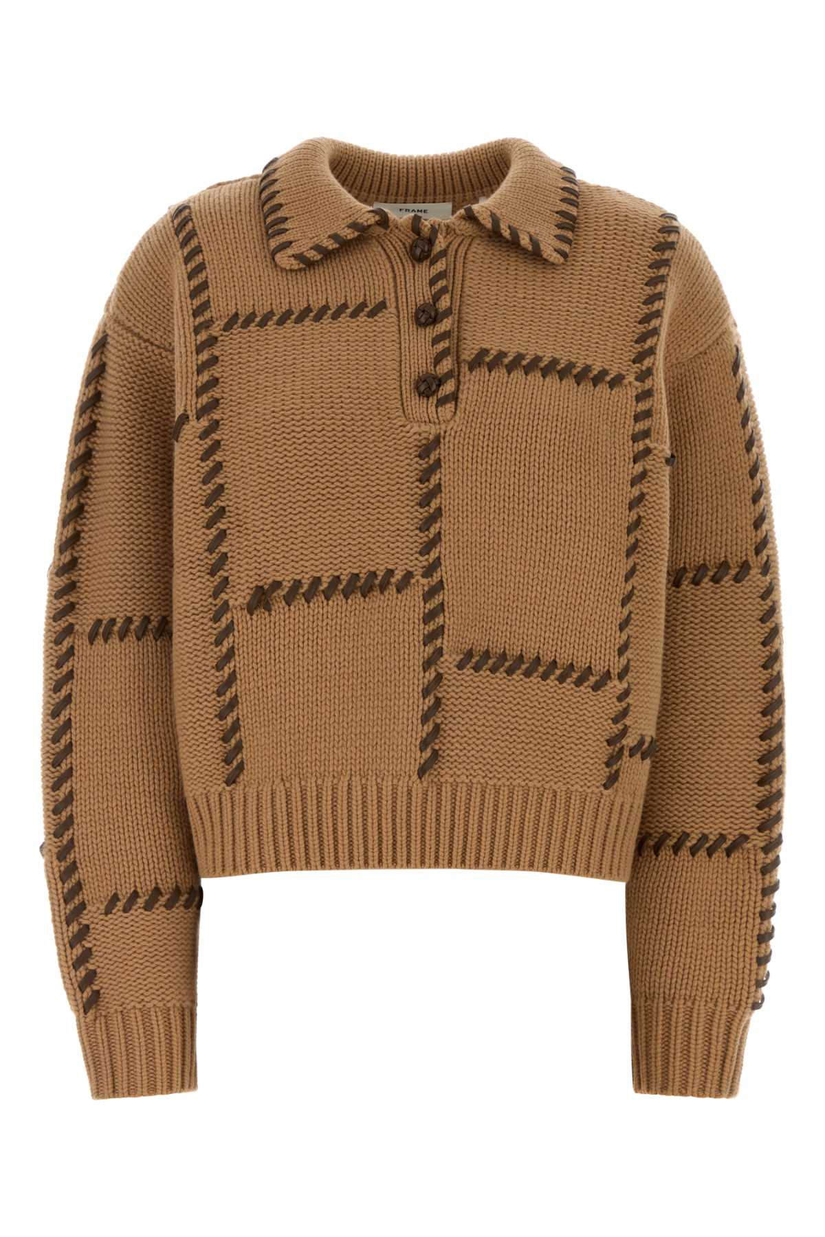 Frame Leather Sweater — Beige