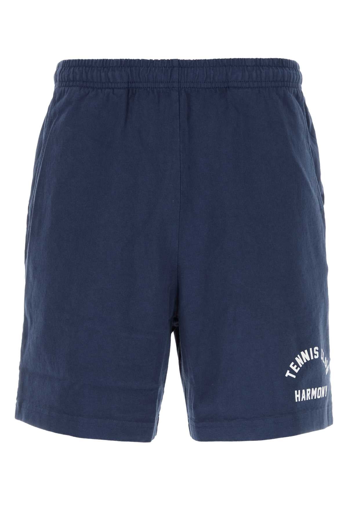 Harmony Cotton Bermuda Shorts — Navy