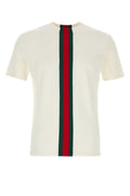 Gucci Web Stripe Crewneck T-Shirt — White