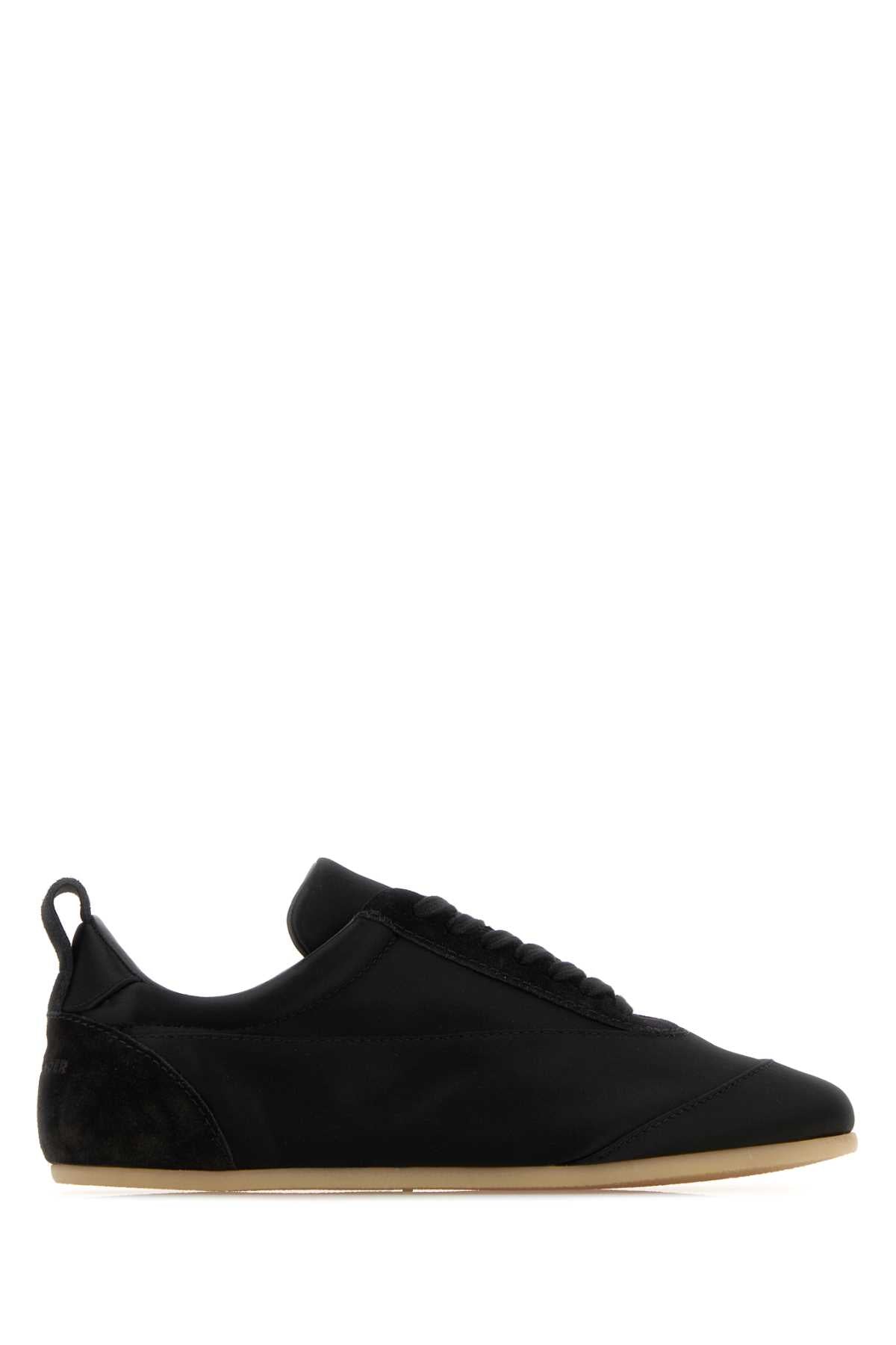 Jil Sander Satin and Suede Sneaker — Black
