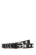 Alessandra Rich Studded Leather Belt — Black