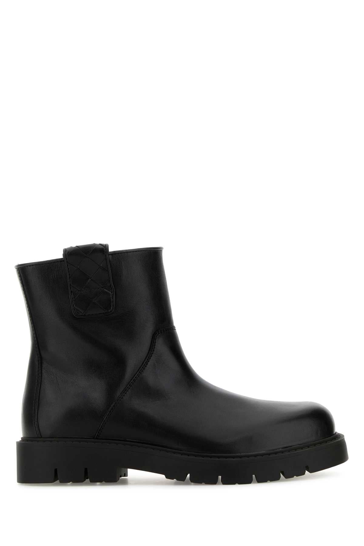 Bottega Veneta Intreccio Ankle Boot — Black