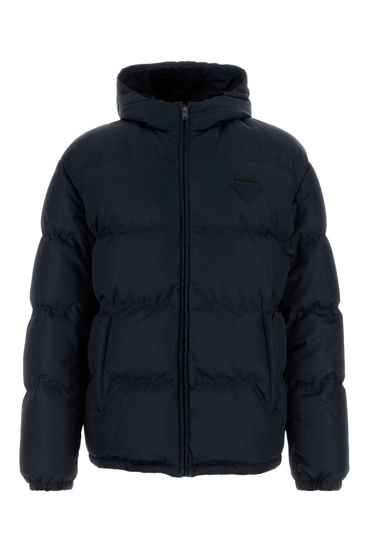 Prada Re-Nylon Down Jacket — Navy