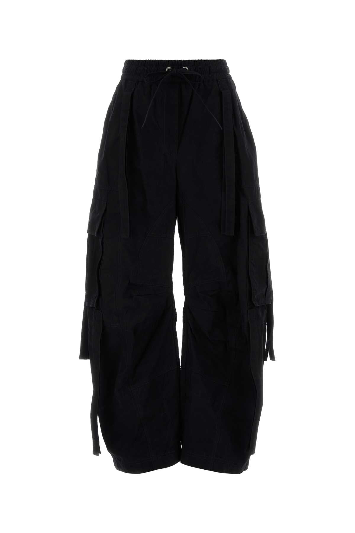 Dolce & Gabbana Drawstring Waist Cotton-Blend Cargo Pants — Black