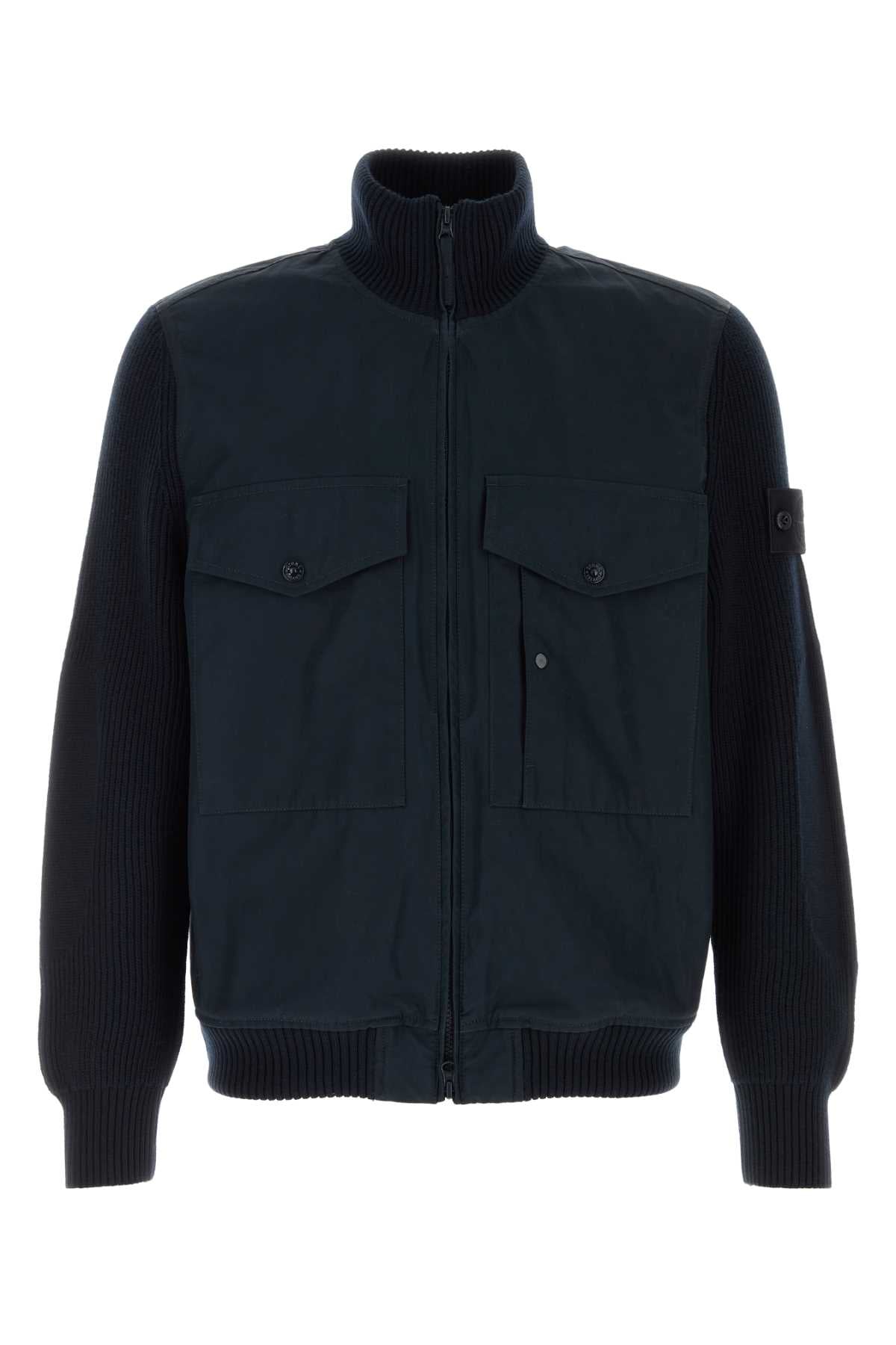 Stone Island Cotton Hybrid Jacket — Navy