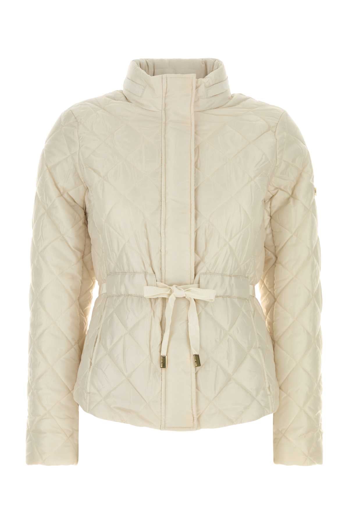Michael By Michael Kors Belted Down Jacket — Beige