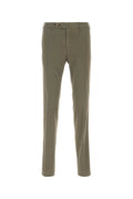 Pt Torino Stretch Cotton-Silk Blend Trousers — Khaki