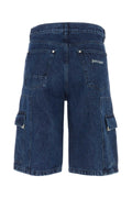 Palm Angels Cargo-Pocket Denim Bermuda Shorts — Navy