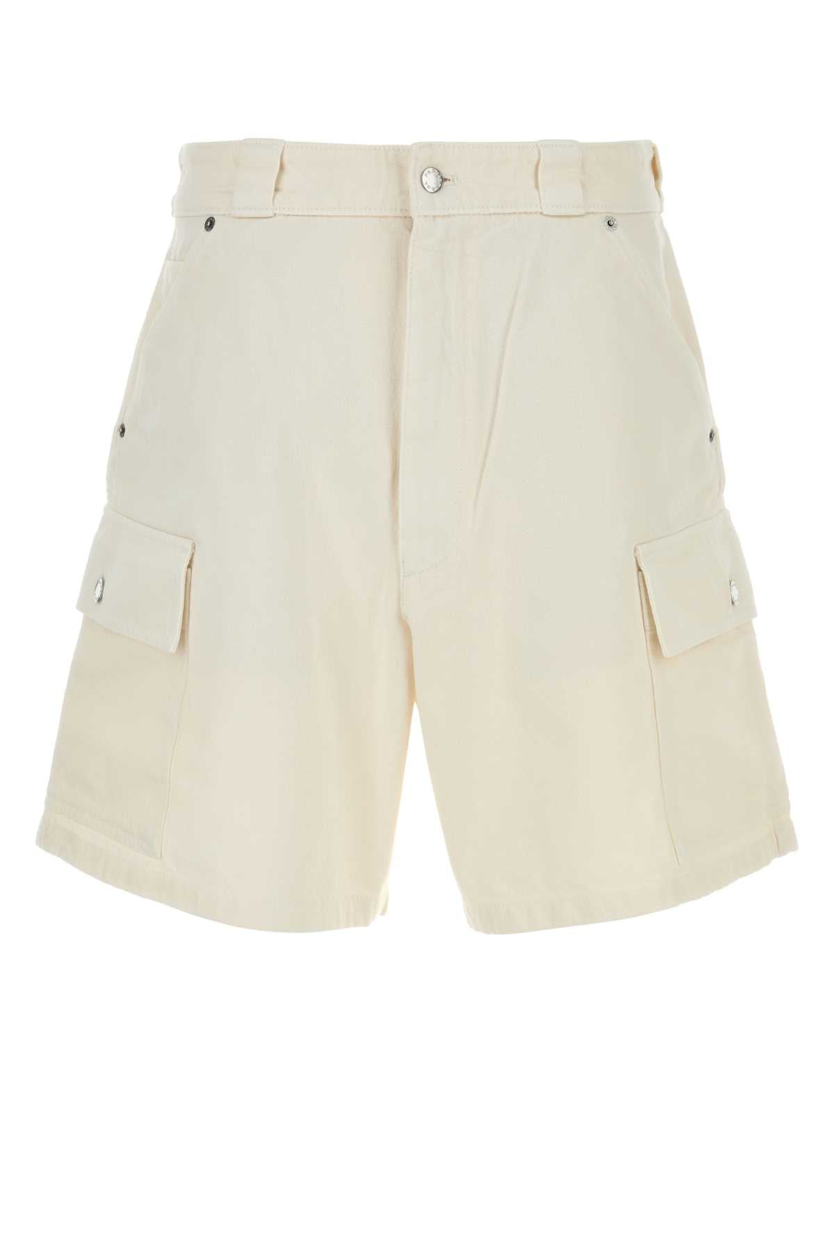 Prada Denim Bermuda Shorts — White