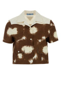 Prada Printed Cotton Shirt — Brown
