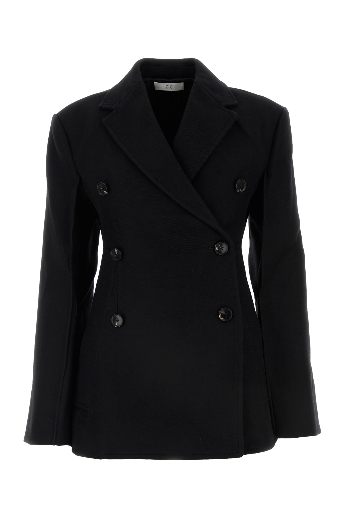 Italist Double-Breasted Cotton Blazer — Black