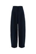 Alexander McQueen Wide-Leg Wool Trousers — Navy