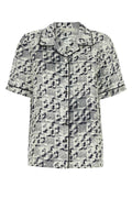 Tory Burch Printed Silk Shirt — Ivory