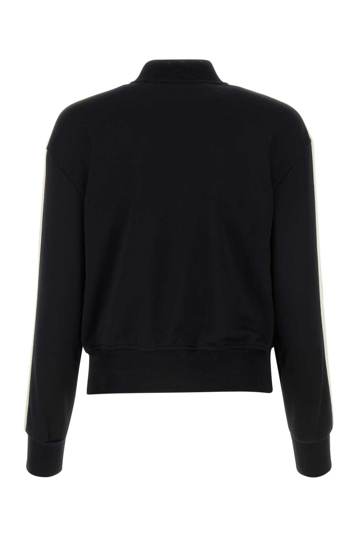 Palm Angels Striped Sleeve Sweatshirt — Black