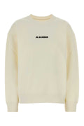 Jil Sander Logo-Embroidered Cotton Sweatshirt — Beige