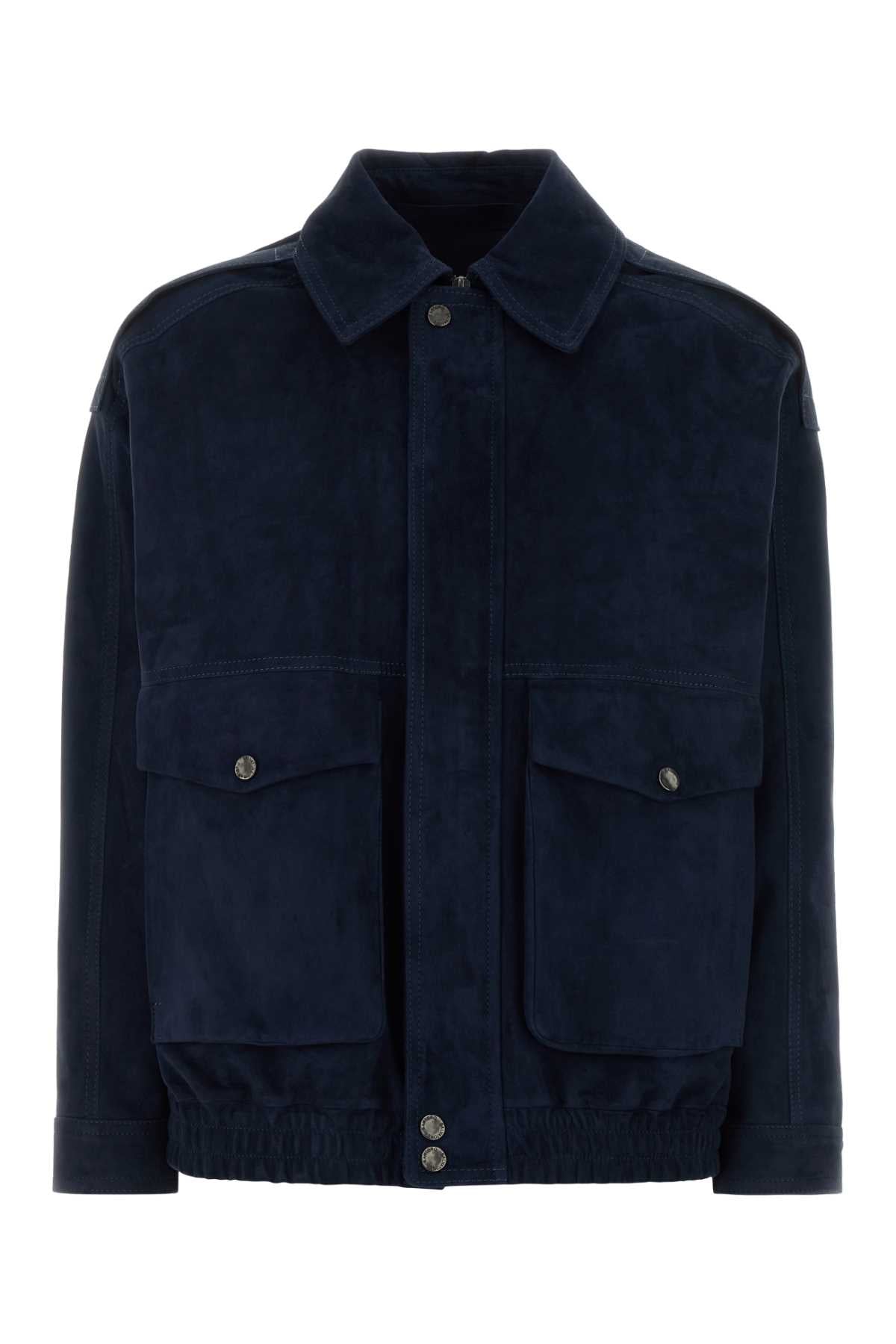 Santoro Ovine Suede Jacket — Navy