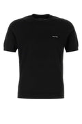 Prada Logo-Embroidered Cotton Sweater — Black