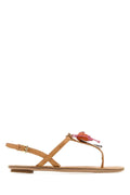 Prada Leather Thong Sandal — Beige