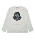 Moncler Jr Logo-Graphic Long-Sleeve T-Shirt — White