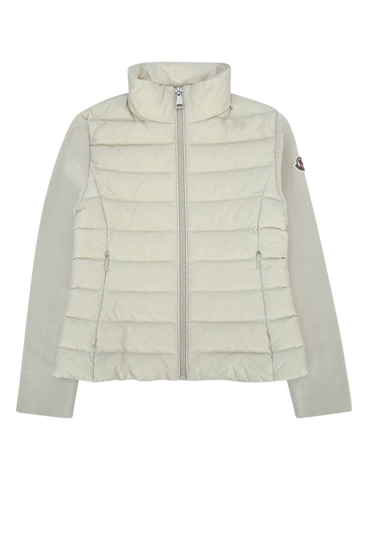 Moncler Jr Quilted Wool-Blend Down Jacket — Beige
