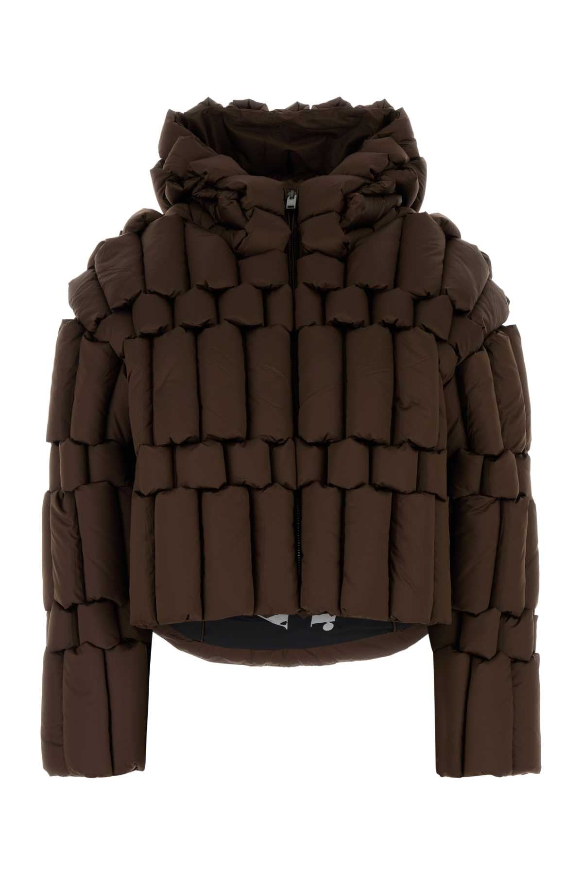 Raxxy Quilted Down Down Jacket — Brown