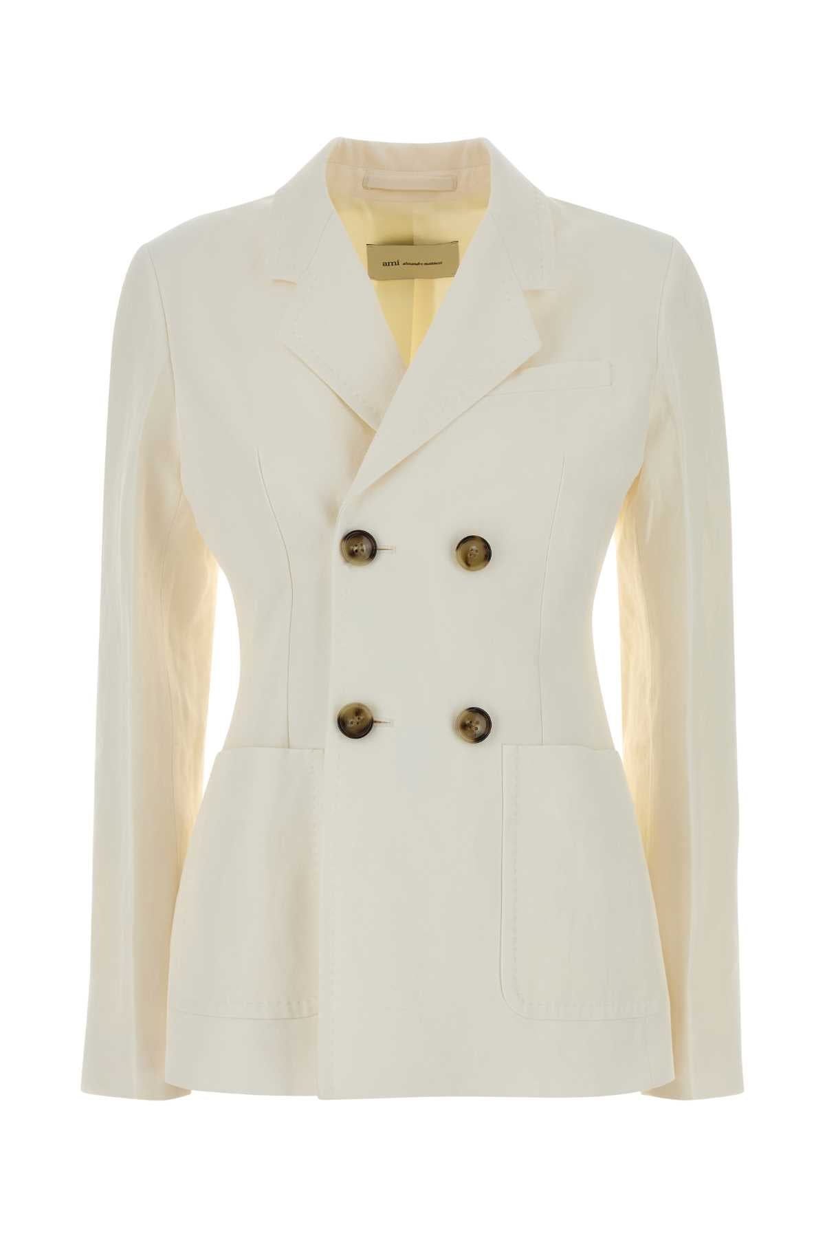AMI Paris Breasted Blazer — White