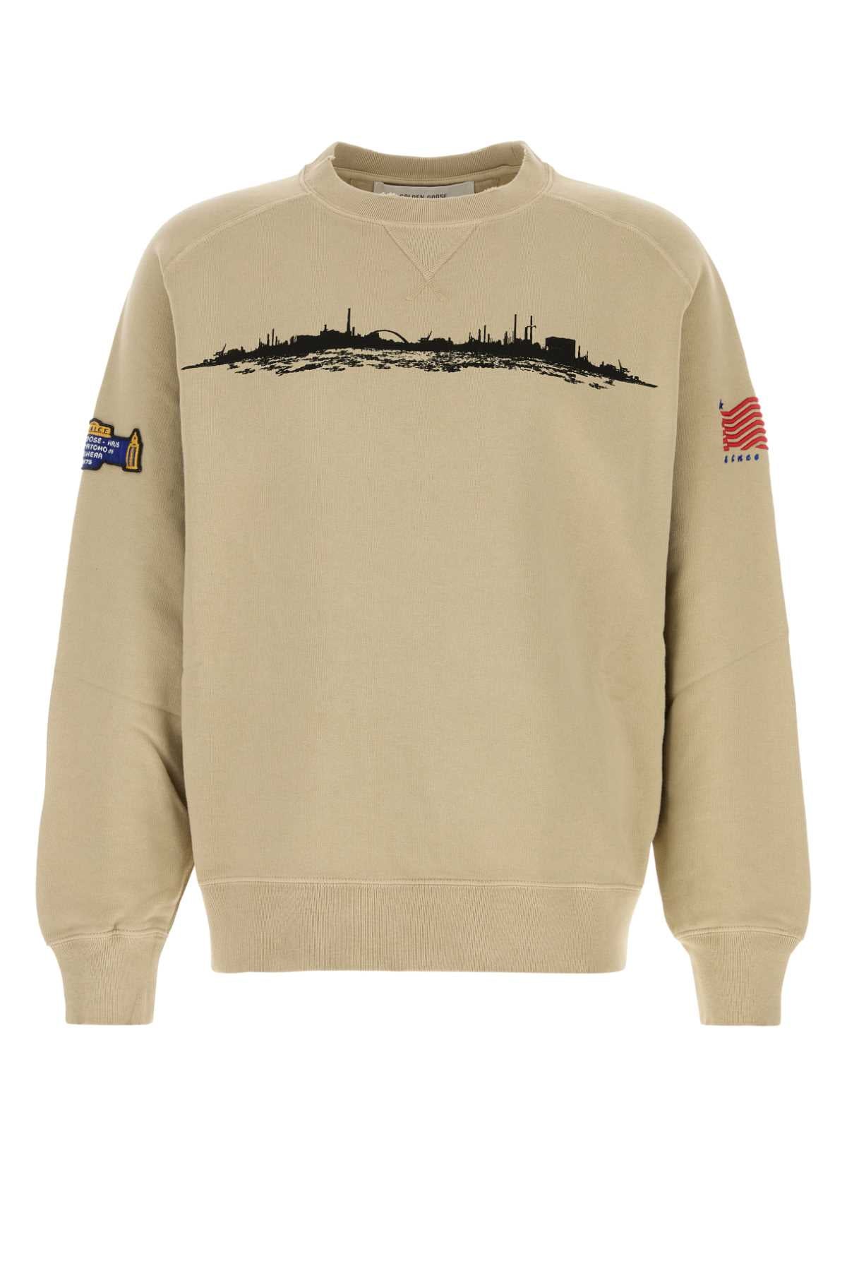 Golden Goose Deluxe Brand Skyline Graphic Cotton Sweatshirt — Beige