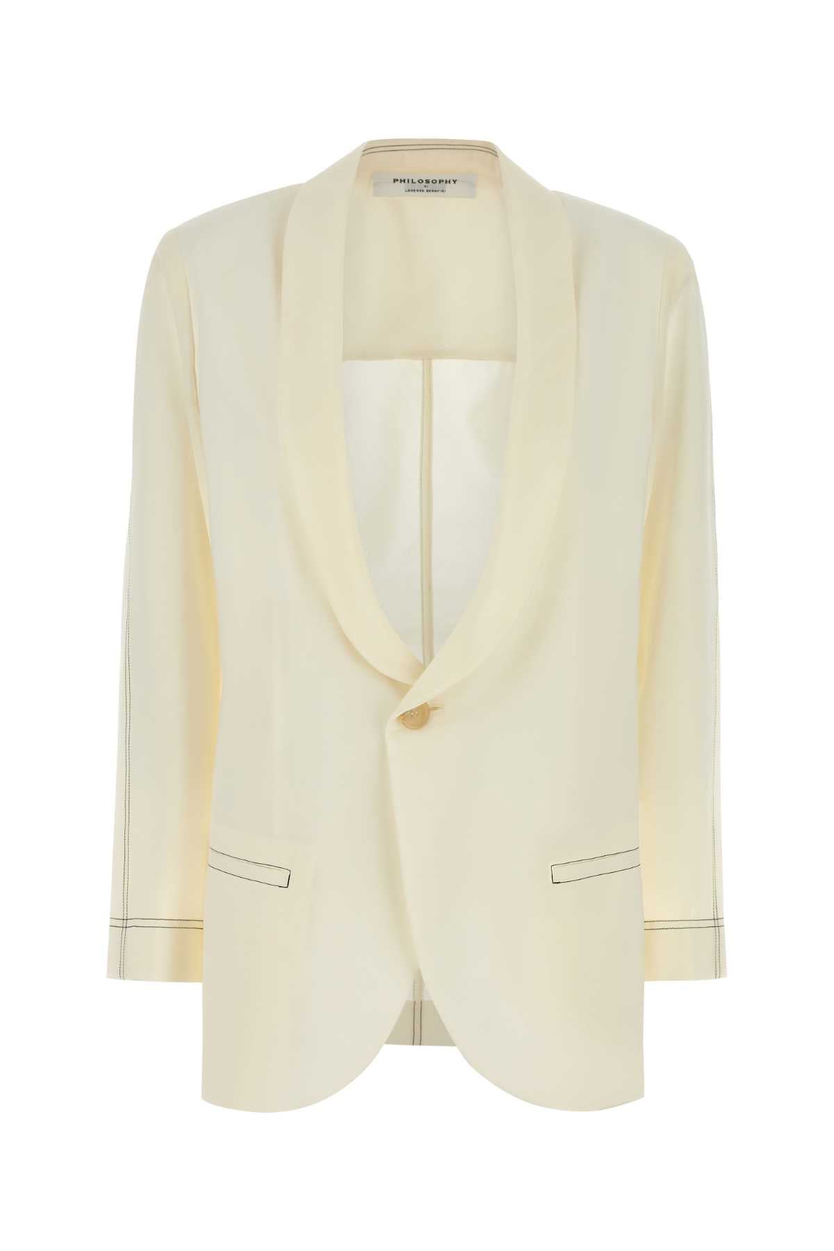 Philosophy Di Lorenzo Serafini Etamine Blazer — Ivory