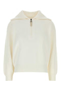 Brunello Cucinelli Half-Zip Cotton Sweater — Beige