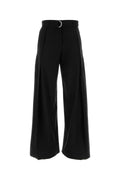 Loewe Wide-Leg Wool Trousers — Black