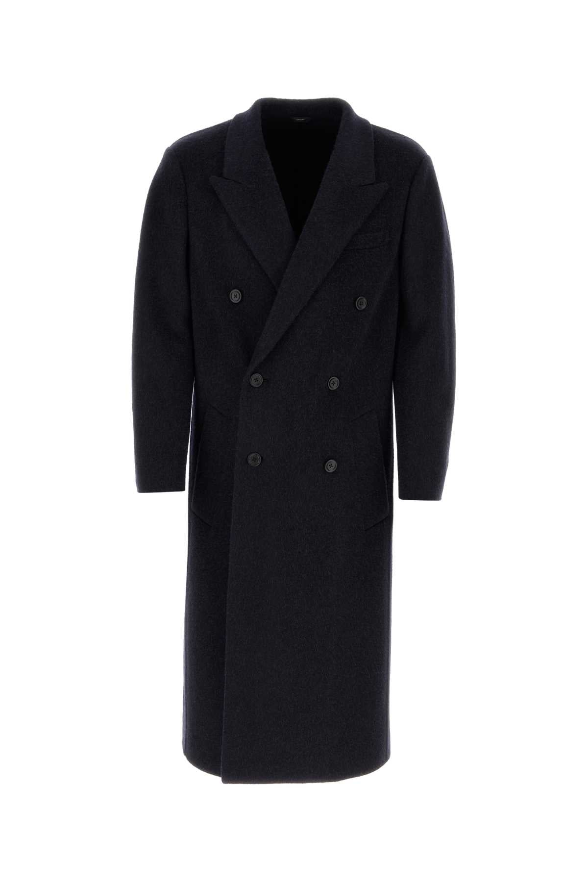 Fendi Wool-Nylon Blend Coat — Black