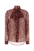 Saint Laurent Printed Silk Shirt — Red