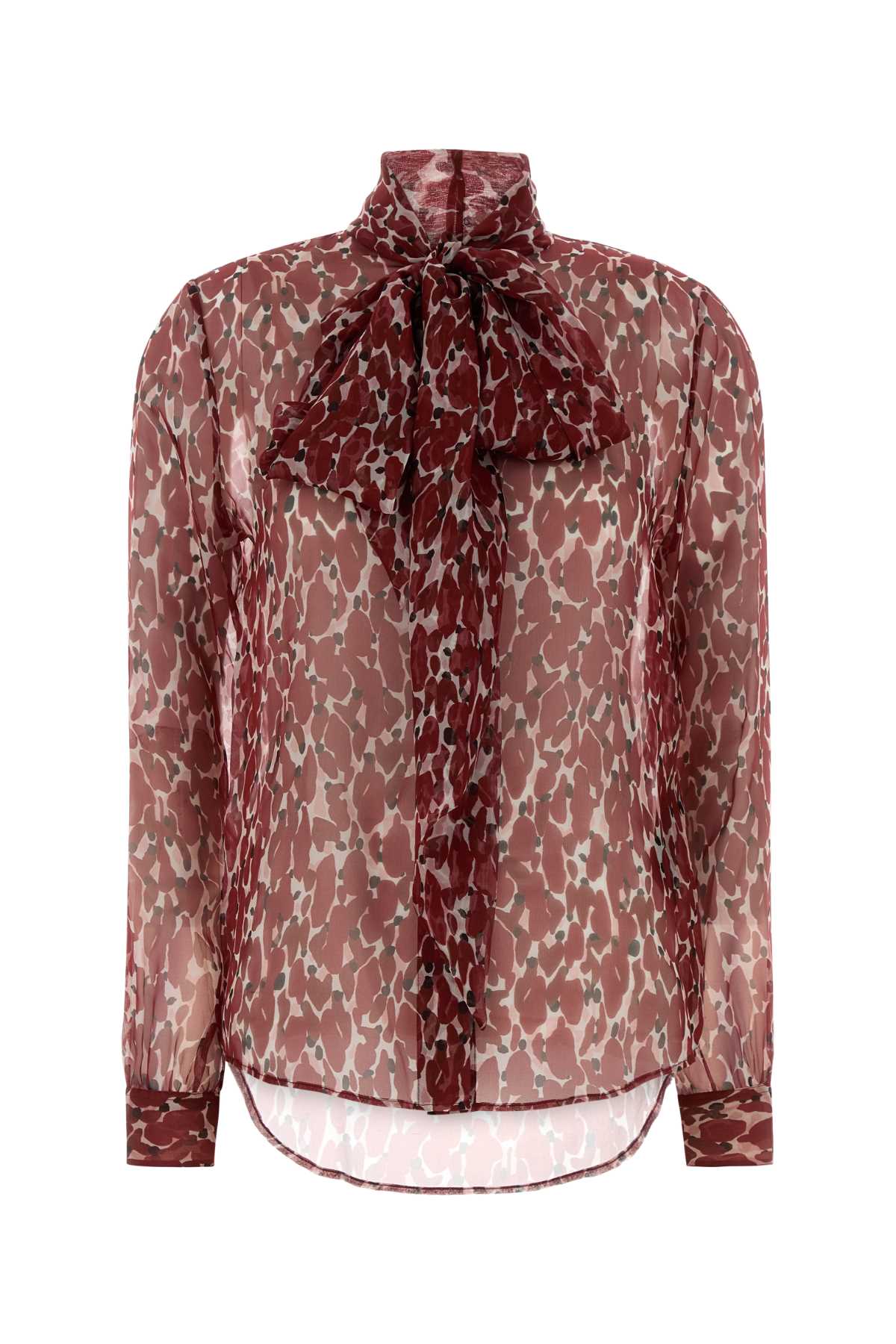 Saint Laurent Printed Silk Shirt — Red